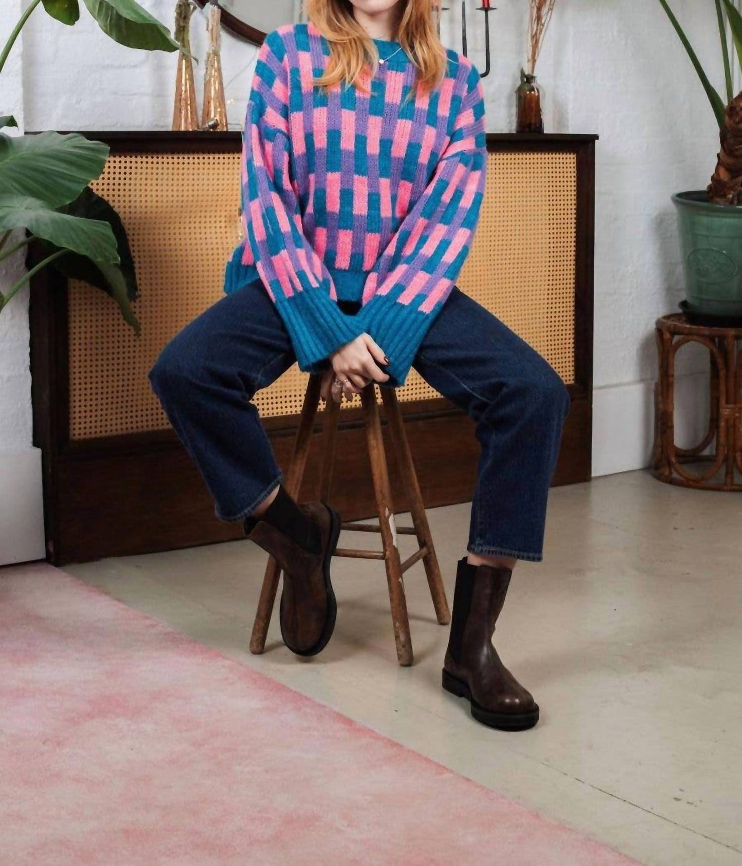 Charlotte Geometrischer Strickpullover