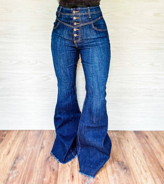 Sheridan Schlaghose mit hoher Taille aus Denim
