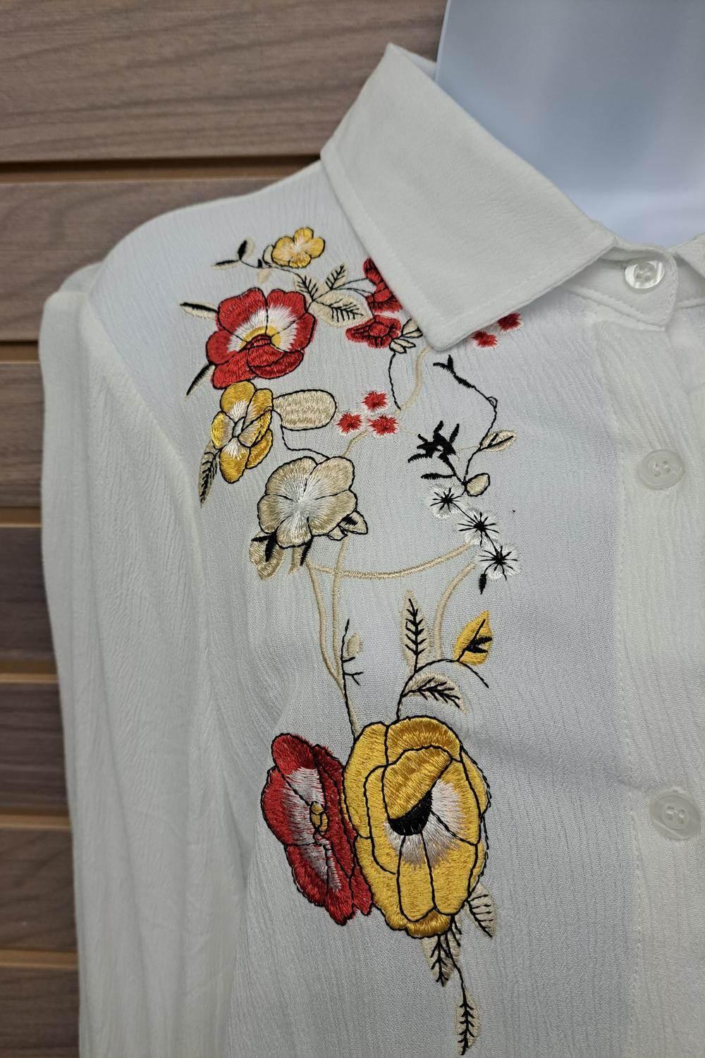 Women's Embroidered Floral Blouse