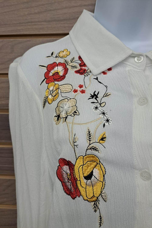 Women's Embroidered Floral Blouse