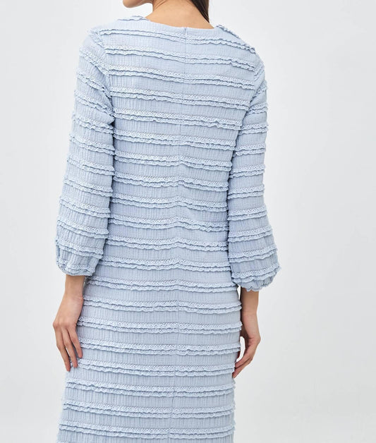 Elegant Long Sleeves Textured Maxi Dress