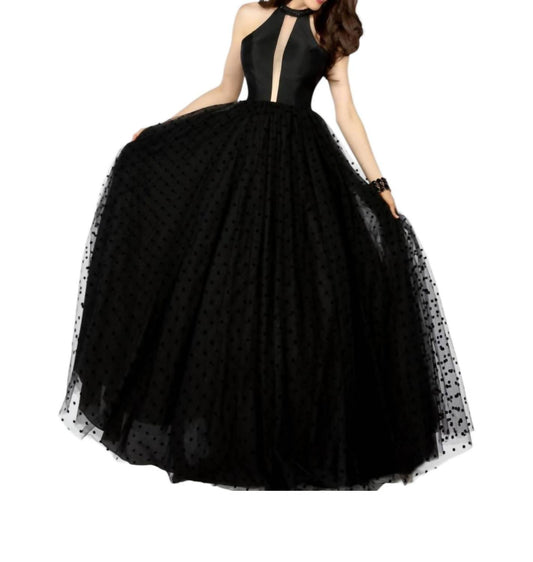 Elegant Beaded Mikado/tulle Ball Gown