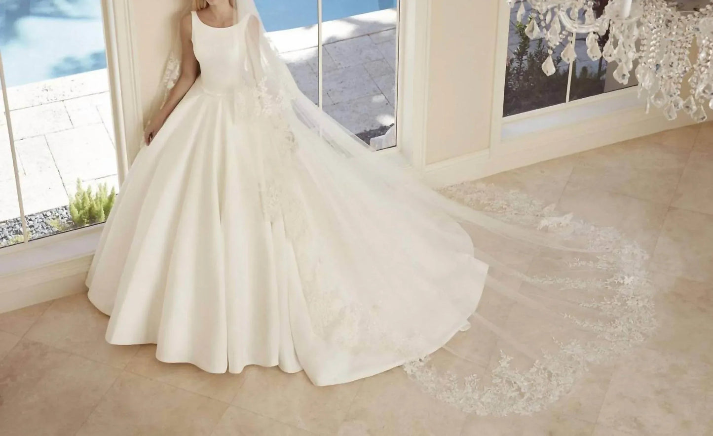 Satin Bateau Ball Gown