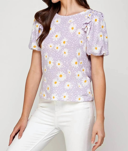 Daisy Puff Short Sleeve Blouse