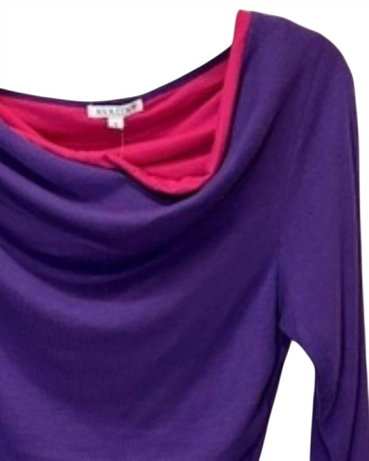 Women Knit Scrunch Cowl-Neck Blouse