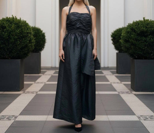 Strukturiertes Maxikleid mit Neckholder