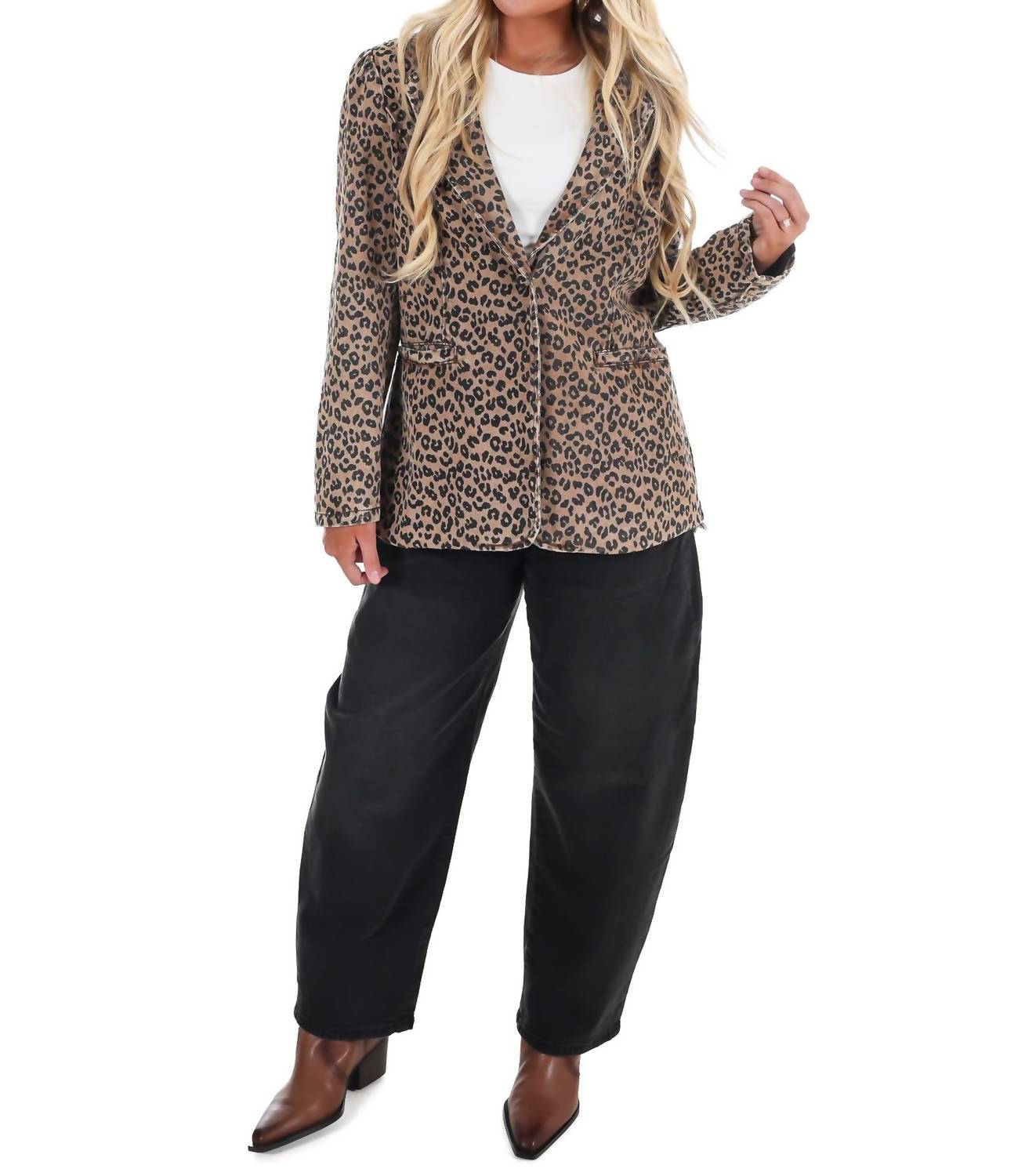 Wild Side Leopard-Jeans-Blazer