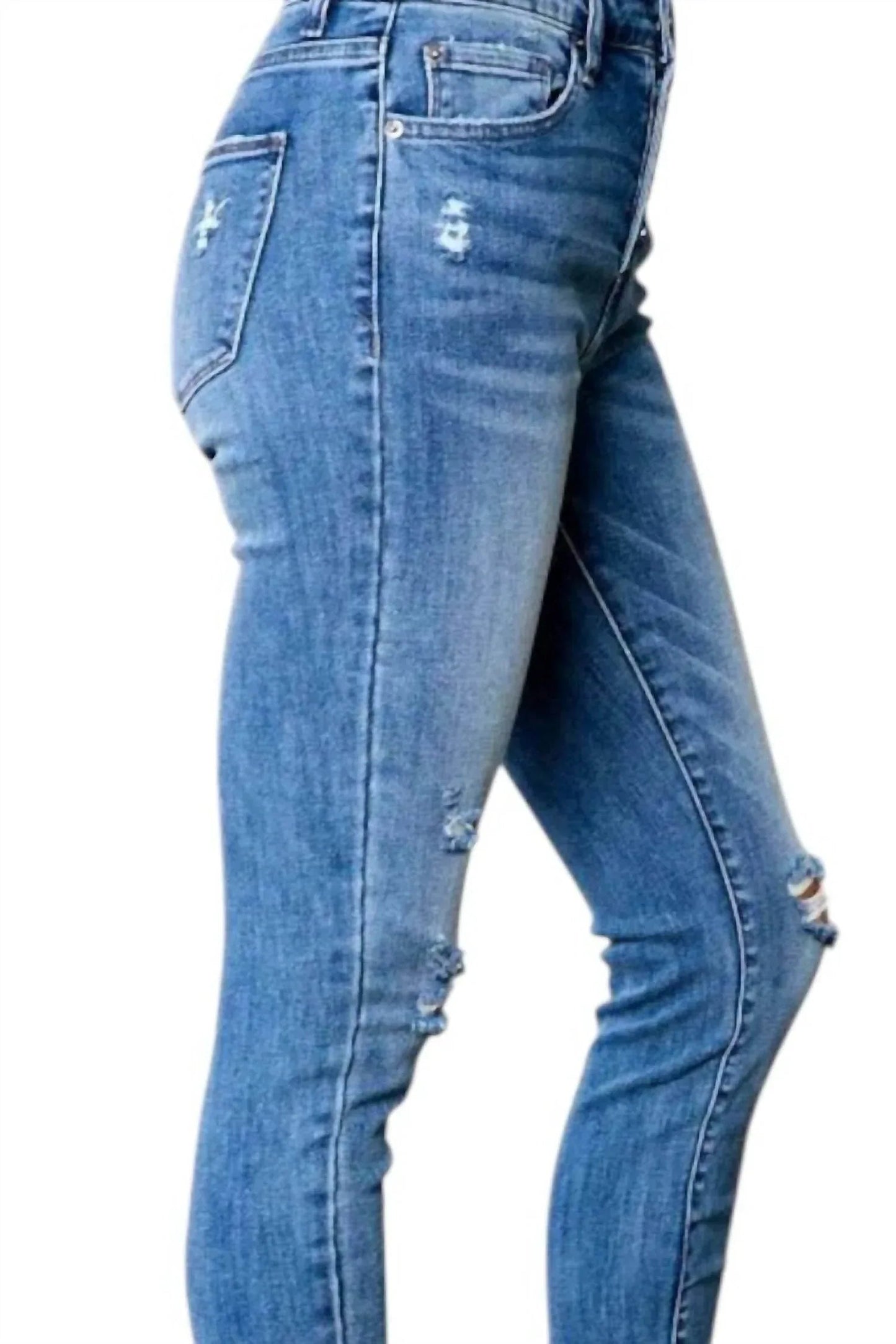 Button Front Skinny Jeans