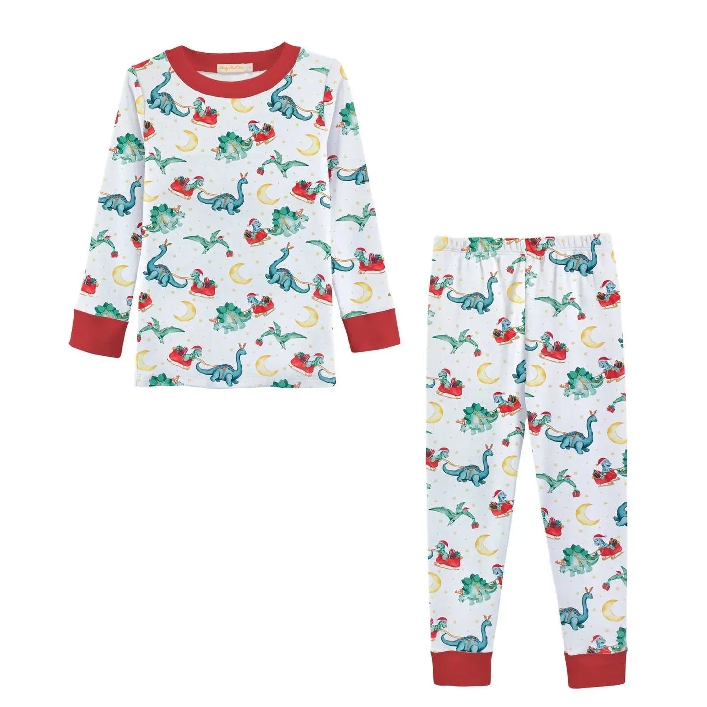 Boy's Dino Clause Printed Kid Pajama Set
