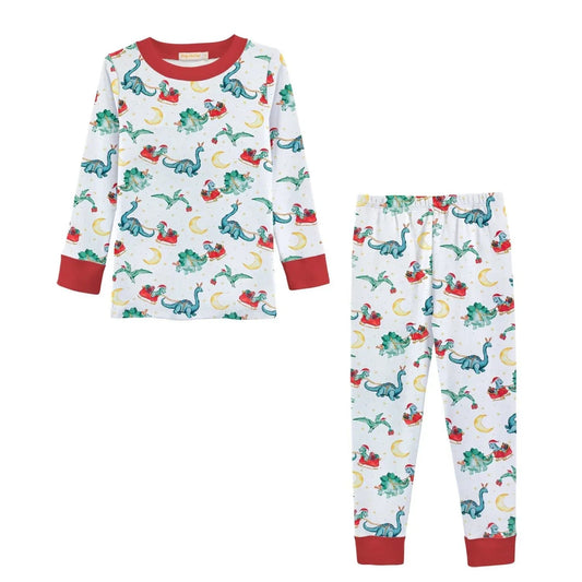Boy's Dino Clause Printed Kid Pajama Set
