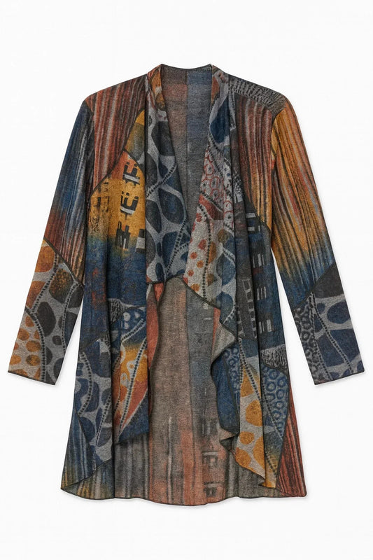 Damen-Cardigan Cali Burnout mit offener Vorderseite
