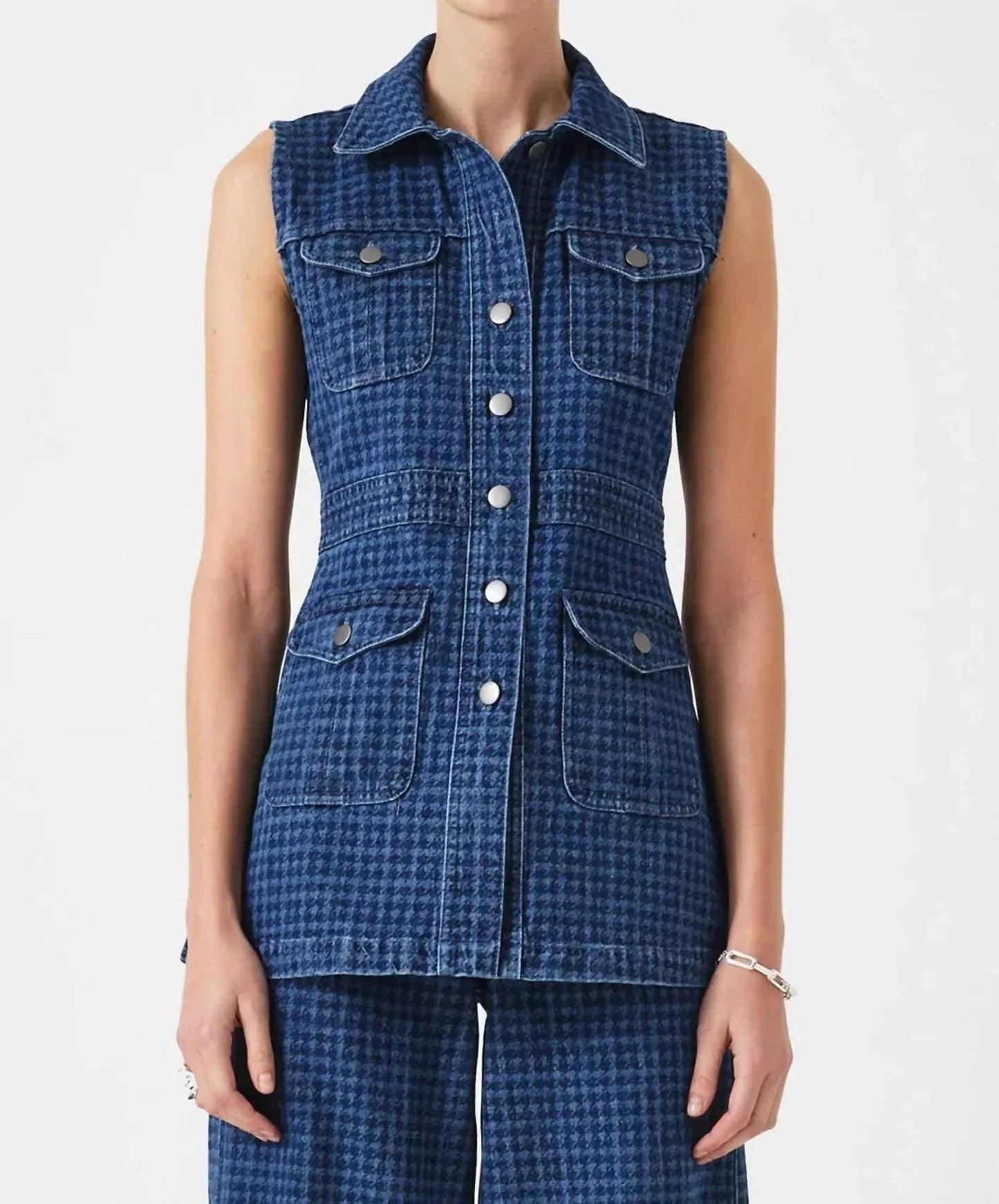 Ani Sleeveless Button Front Vest