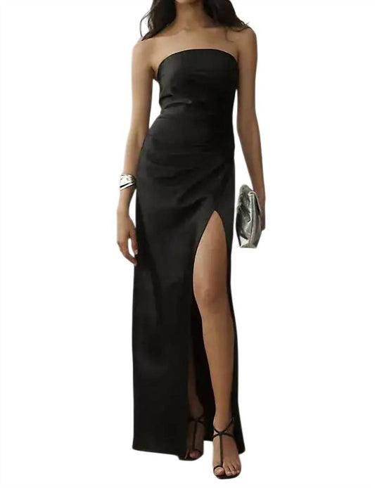 Danielle Strapless Stretch Satin Maxi Dress