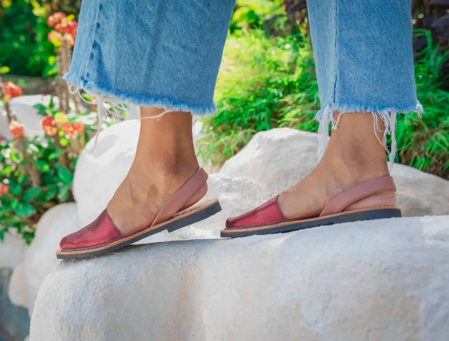 Avarca-Sandalen flach, schmal für Damen