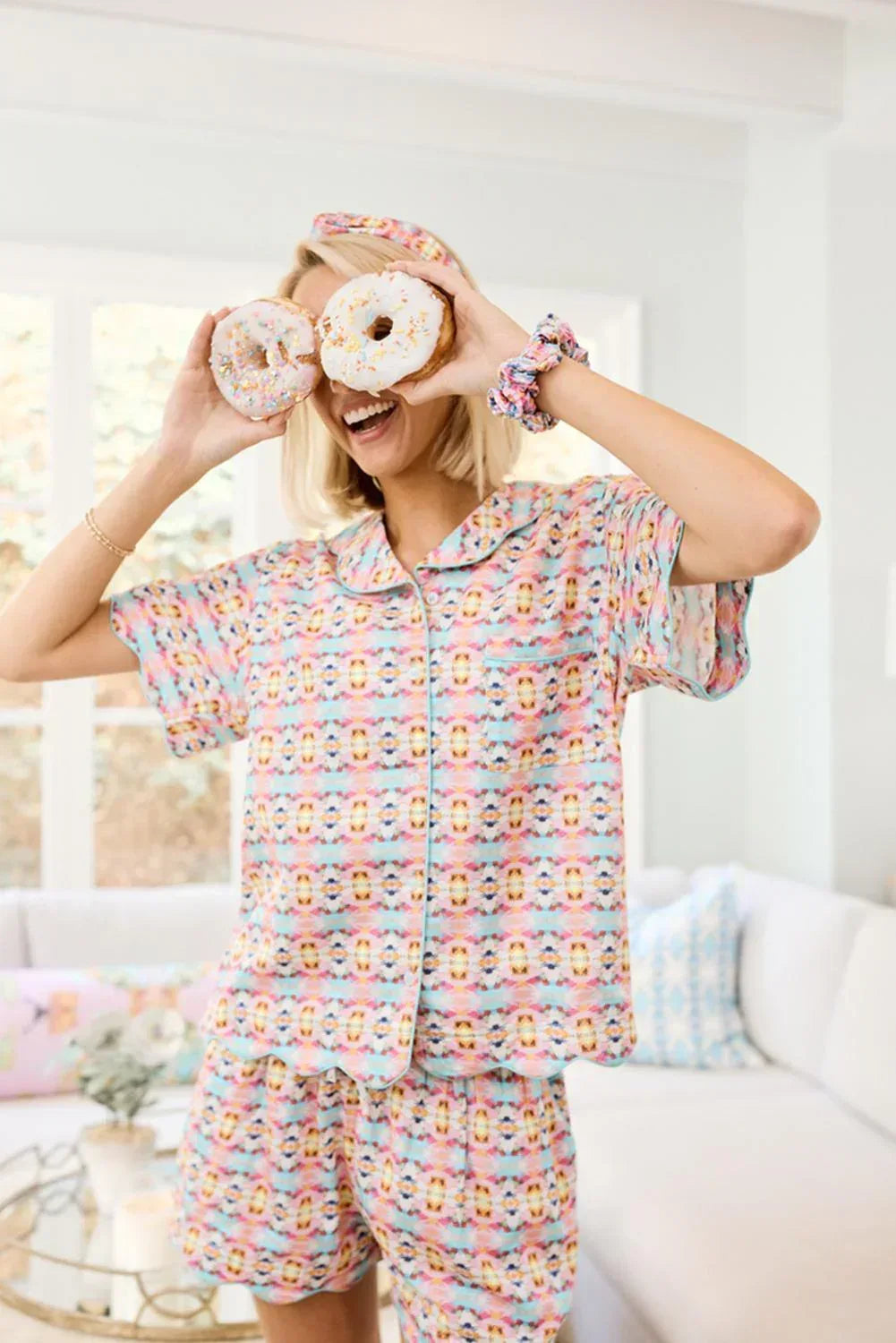 Scalloped Pajama Set Short