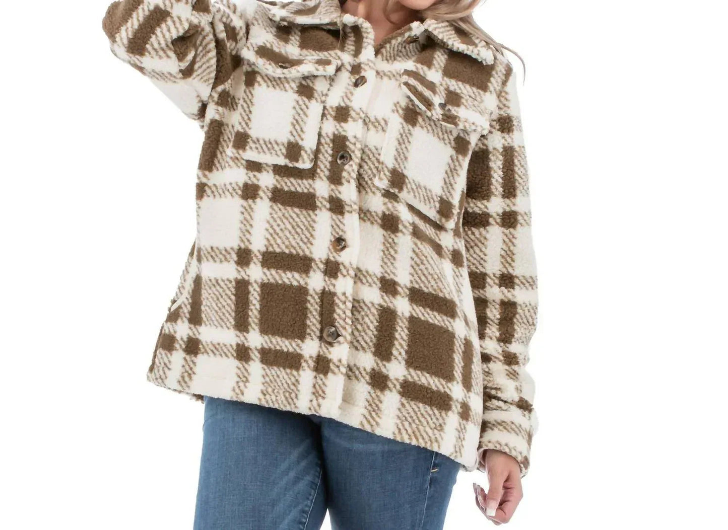 Helena Fleece Plaid Jacket