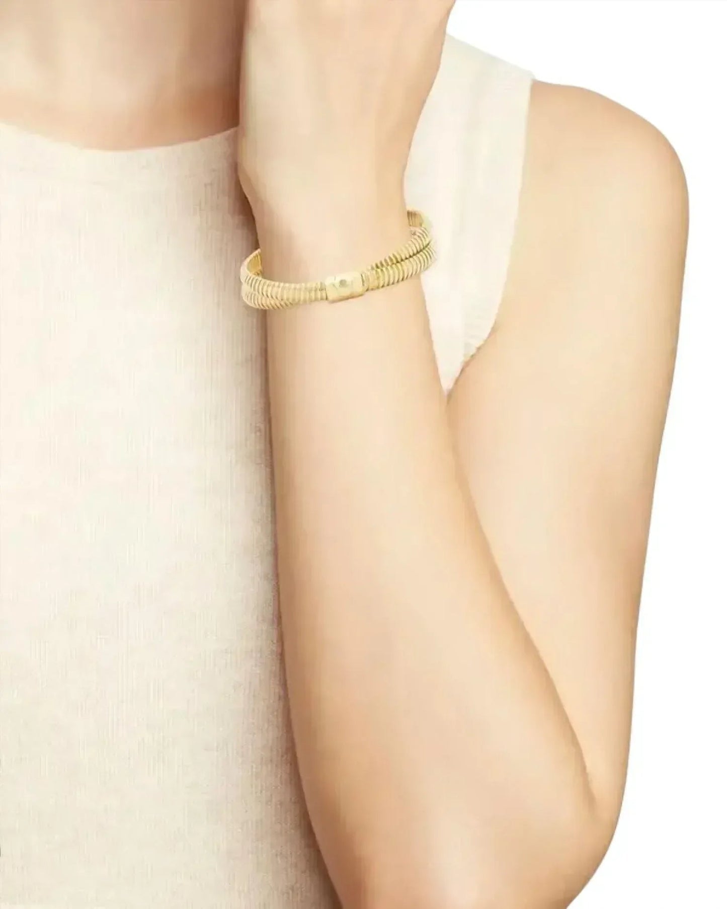 Damen-Armband Magda mit Wende-Amulett aus 14 Karat Diamant-Pavé, Glücksbringer und Hand der Fatima
