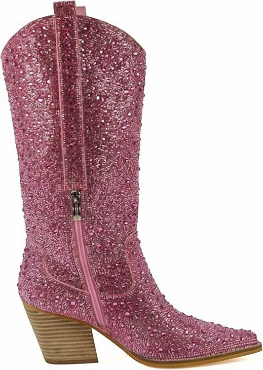 Damen Alice Strass Stiefel Wadenhoch