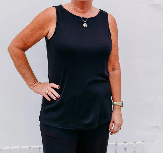 Boat Neck Sleeveless Knit Tunic