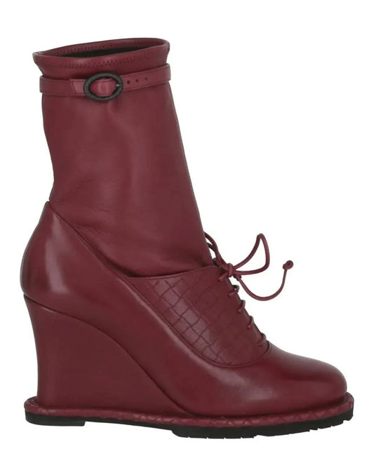 Women's Leather Wedge Boots
