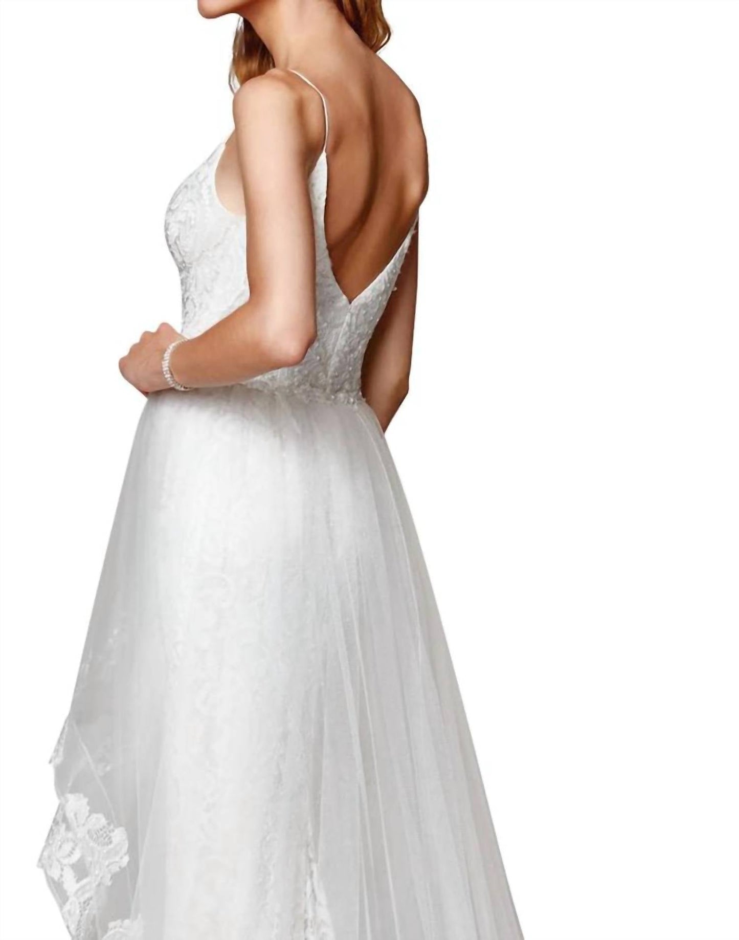 Beaded Lace Deep V-neck Maxi Sheath Dress