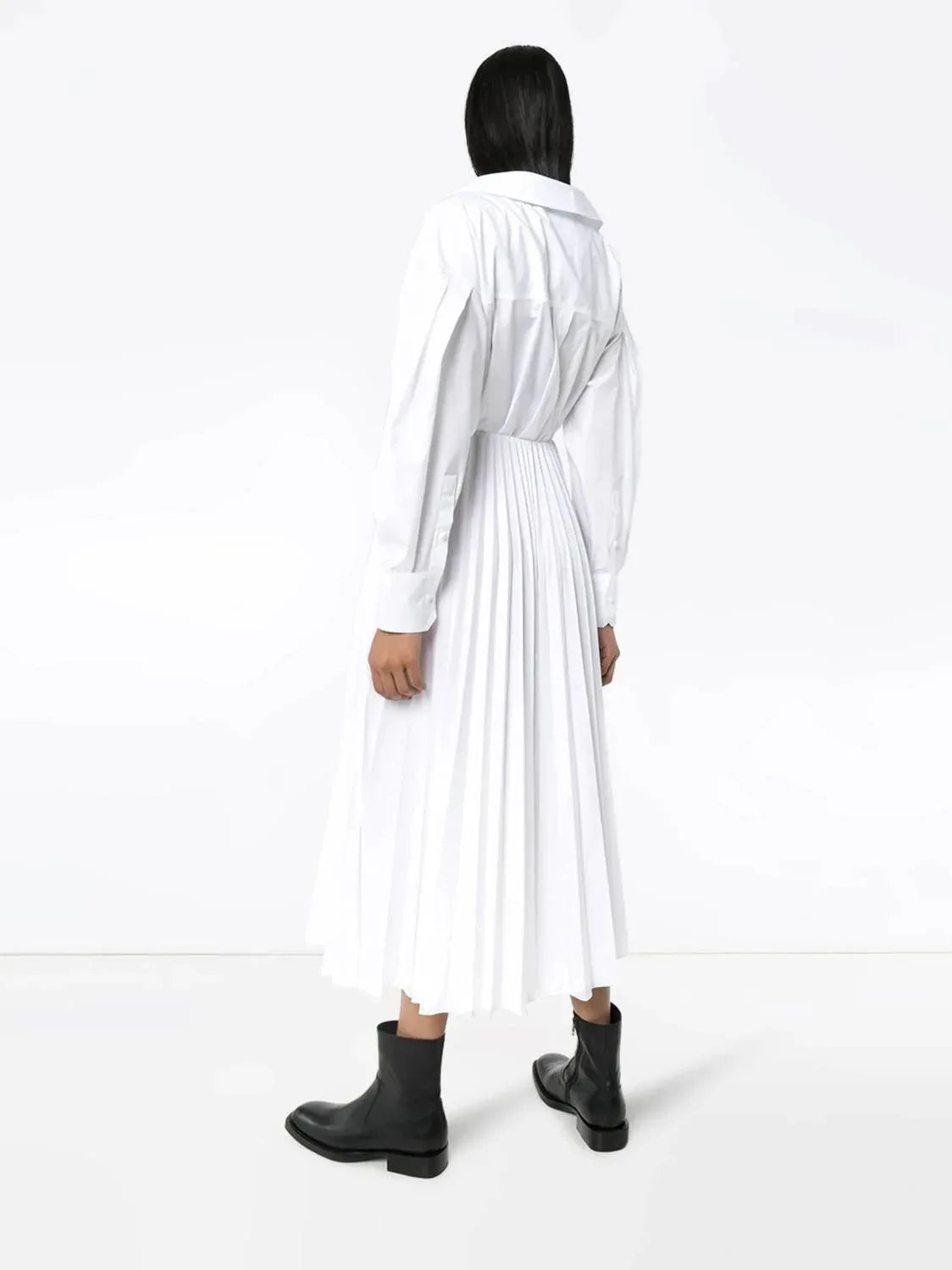Pleated Midi Wrap Dress