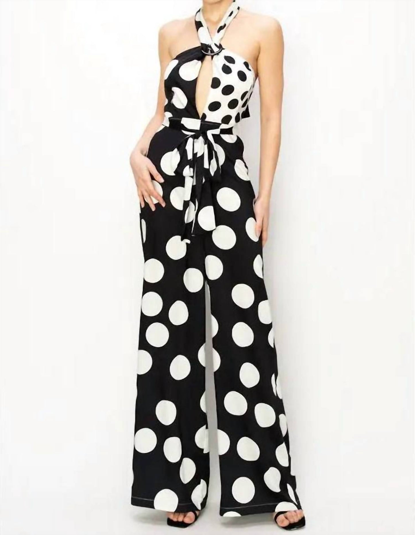 O-Ring-Neckholder-Overall mit Polka Dots