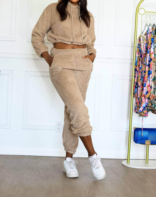 Women's Cropped Hoodie Jogger Set