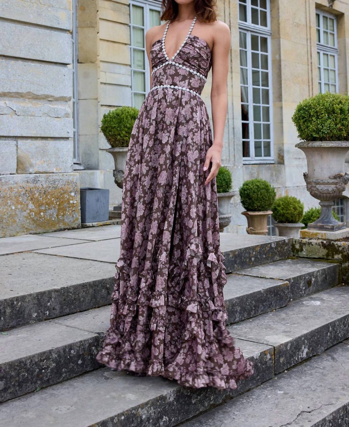Scarlette Maxikleid mit Blumenkorsett