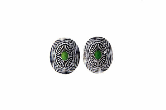 Women's Oval Concho Earrings