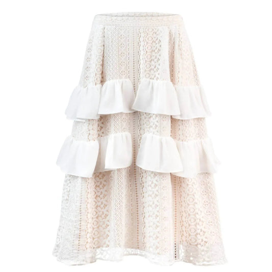 Adele Layered Eyelet Lace Skirt