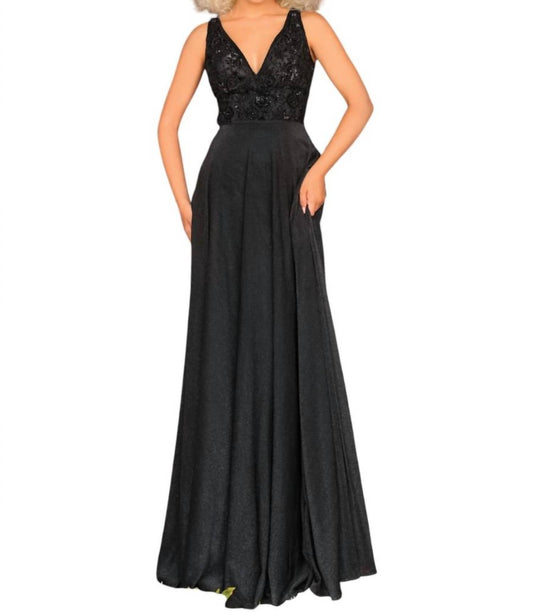 A-line V-neck Evening Gown