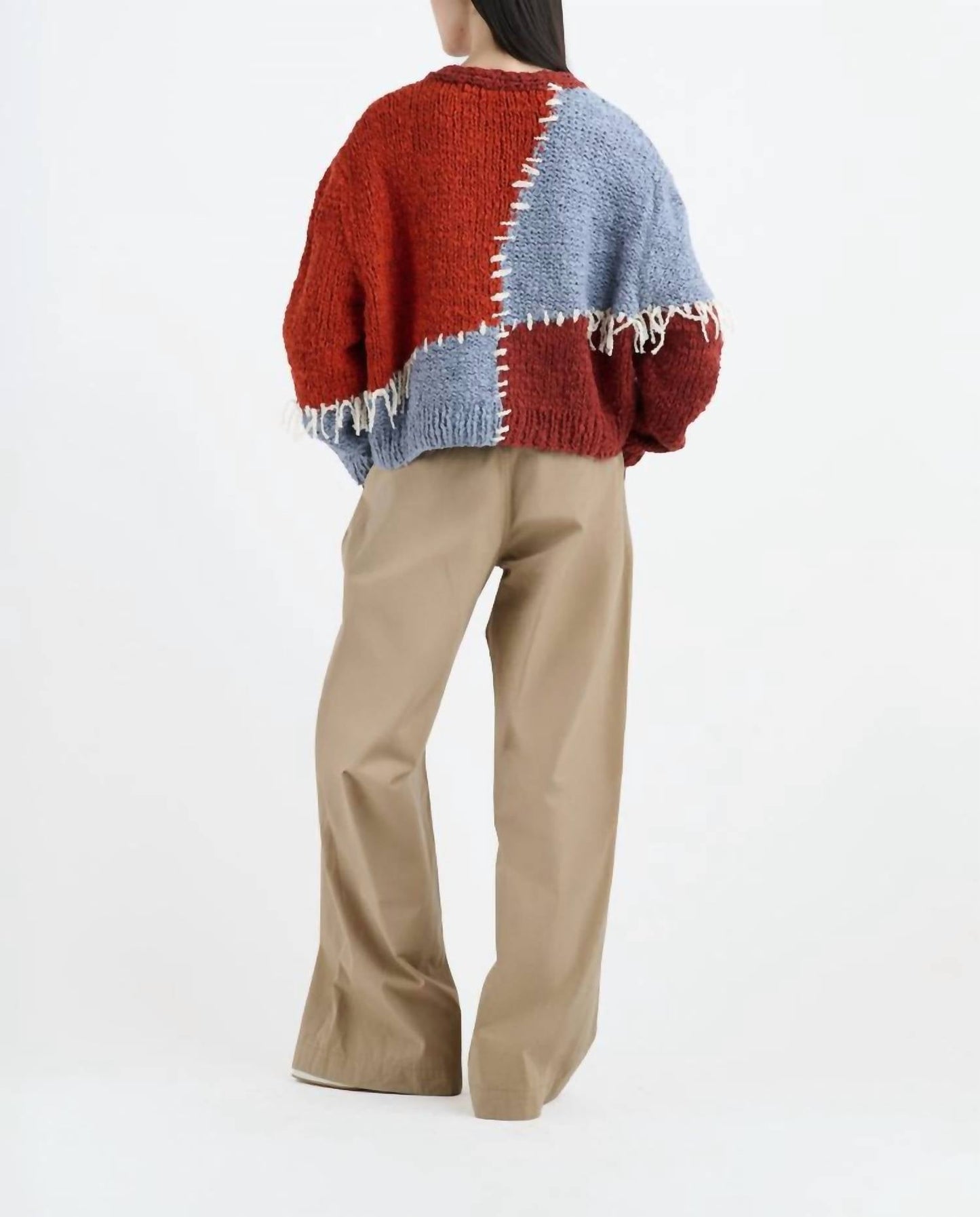 Bouclé-Patchwork-Cardigan