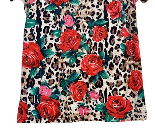 Women's Wild Print Puff Sleeve Top