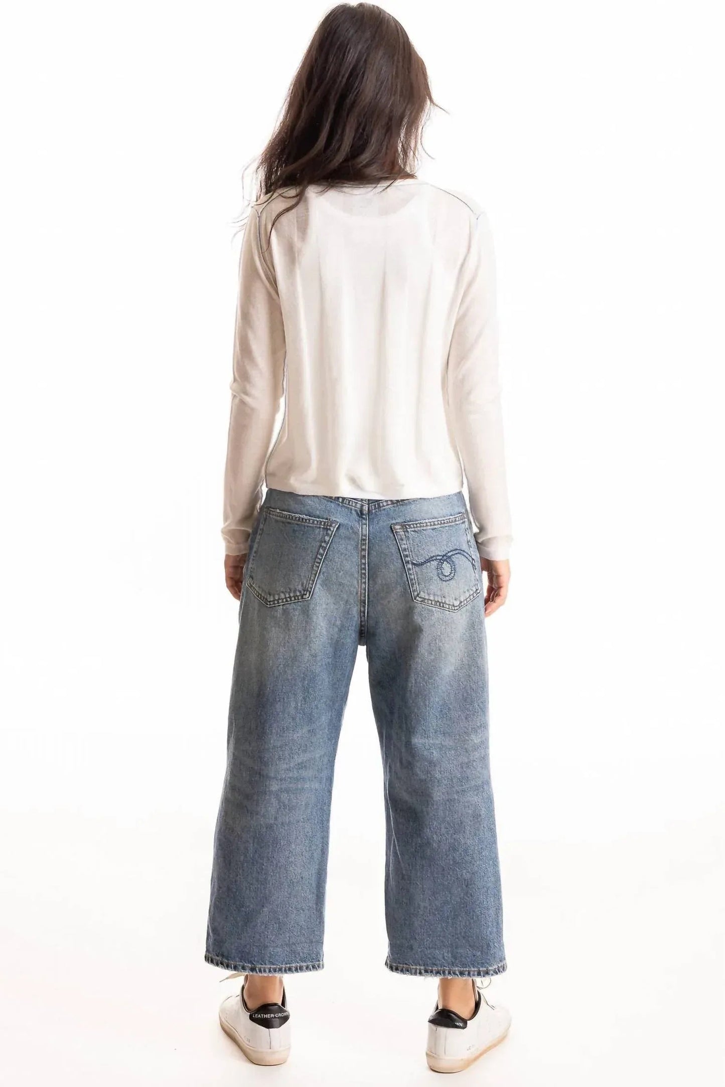 Worsted Cashmere Crewneck Cardigan