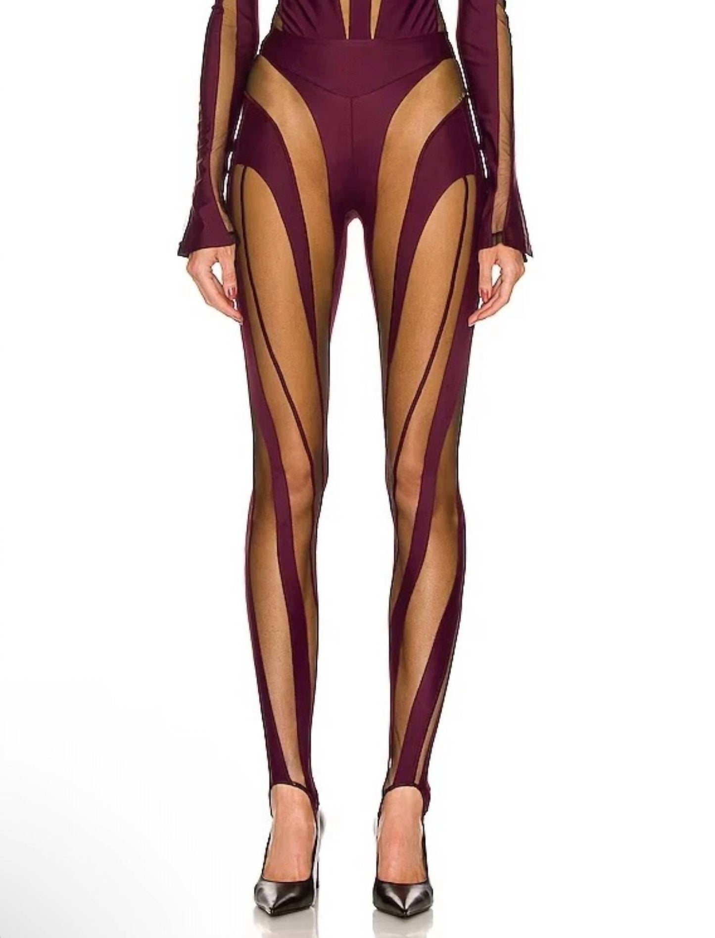 Blickdichte Spiral-Steigbügel-Leggings