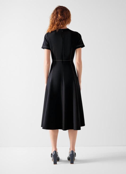 Eugine Topstitch Midi Dress