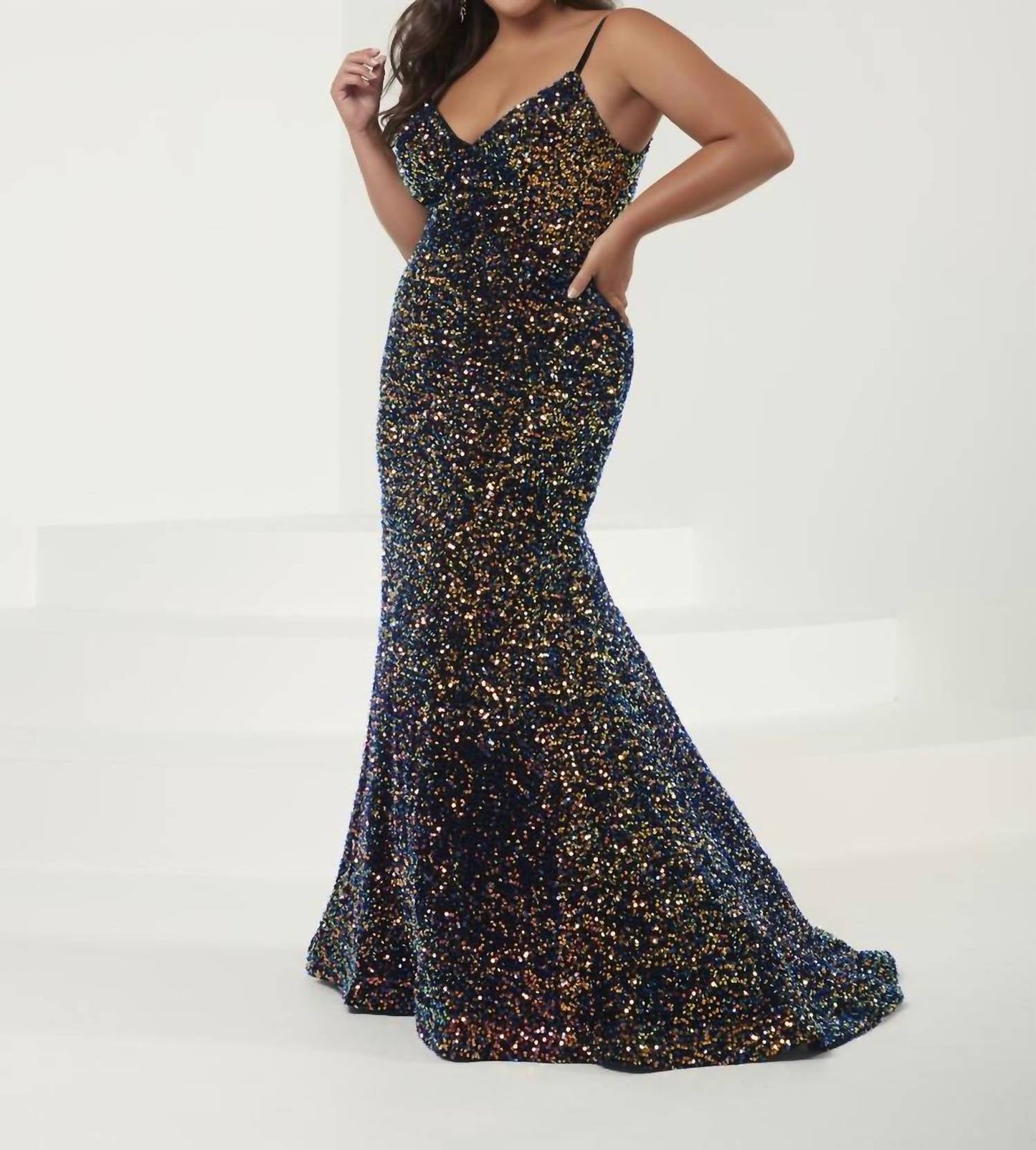 Sequin Trumpet Flare Gown