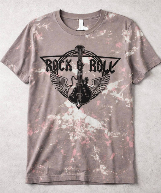 Unisex Rock And Roll Bleached T-Shirt