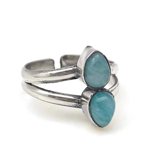 Women's Tanvi Collection Double Teardrop Adjustable Ring