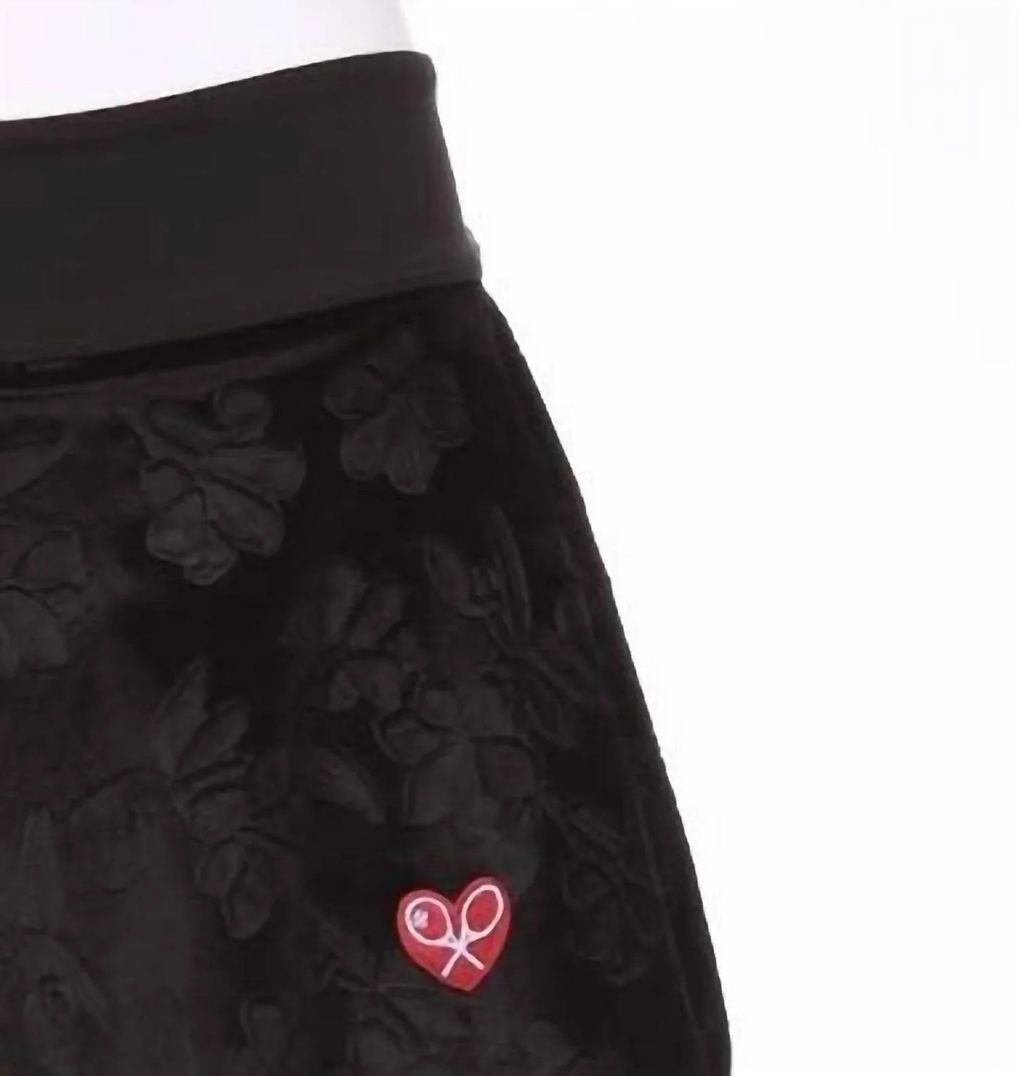 Damen-Tennisrock aus Samt mit Herzchenmuster