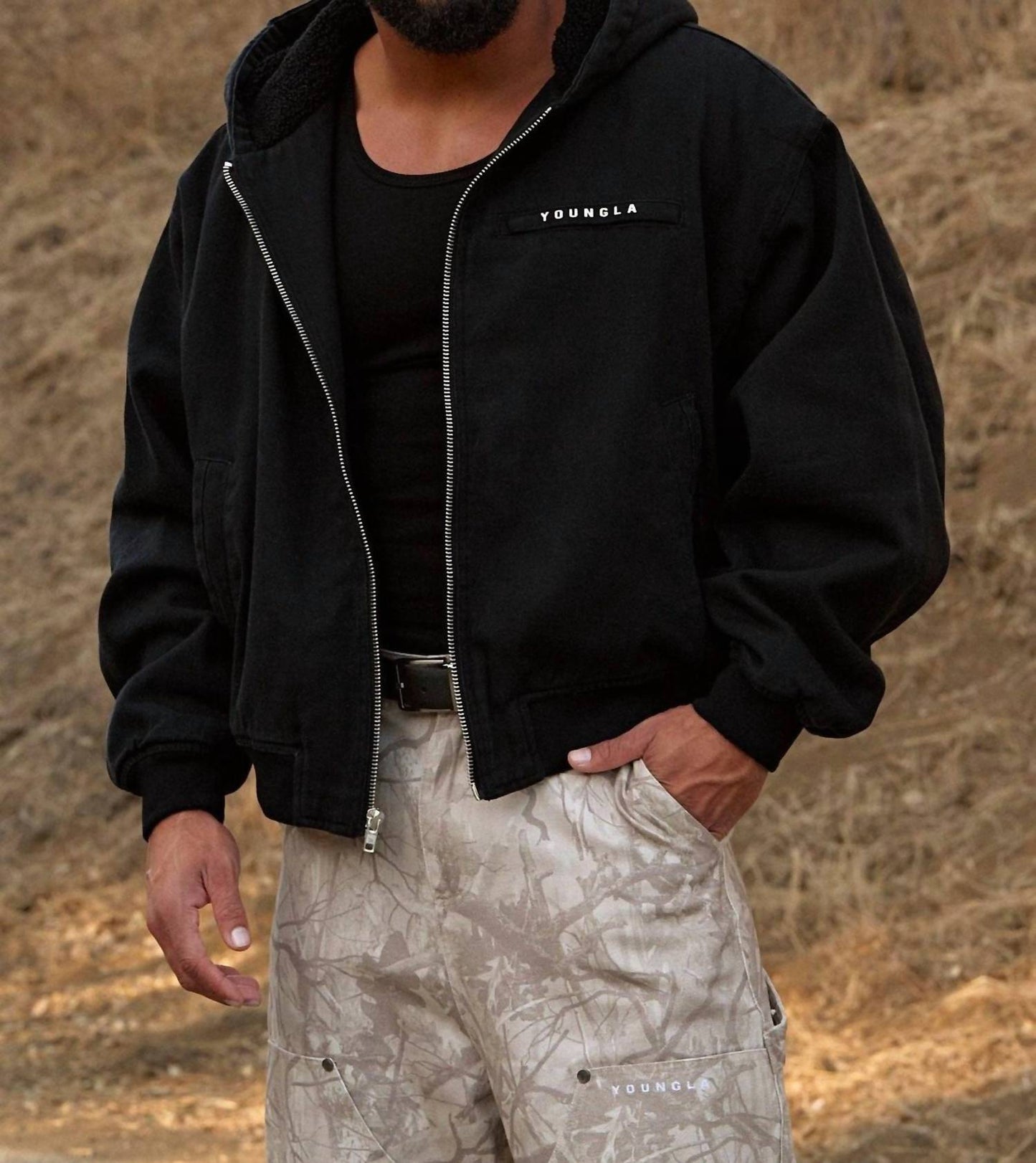 Bronco Hooded Sherpa Fleece Lined Jacket