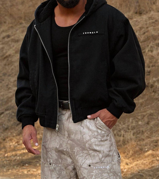 Bronco Hooded Sherpa Fleece Lined Jacket