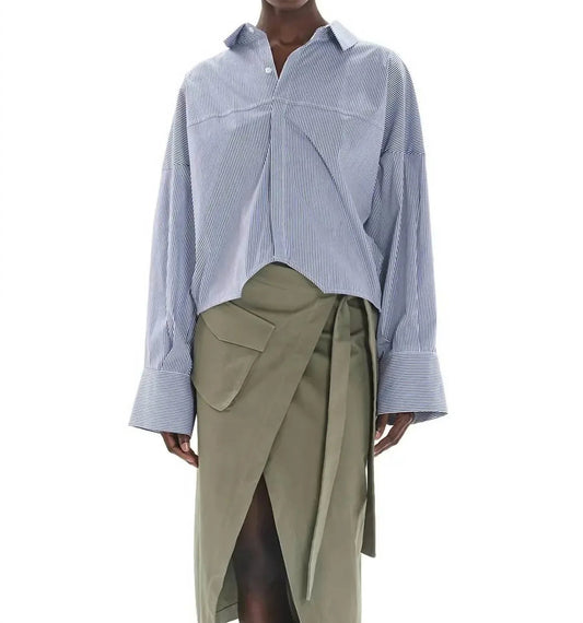 Hydra Times Striped Long Sleeve Button-up Shirt