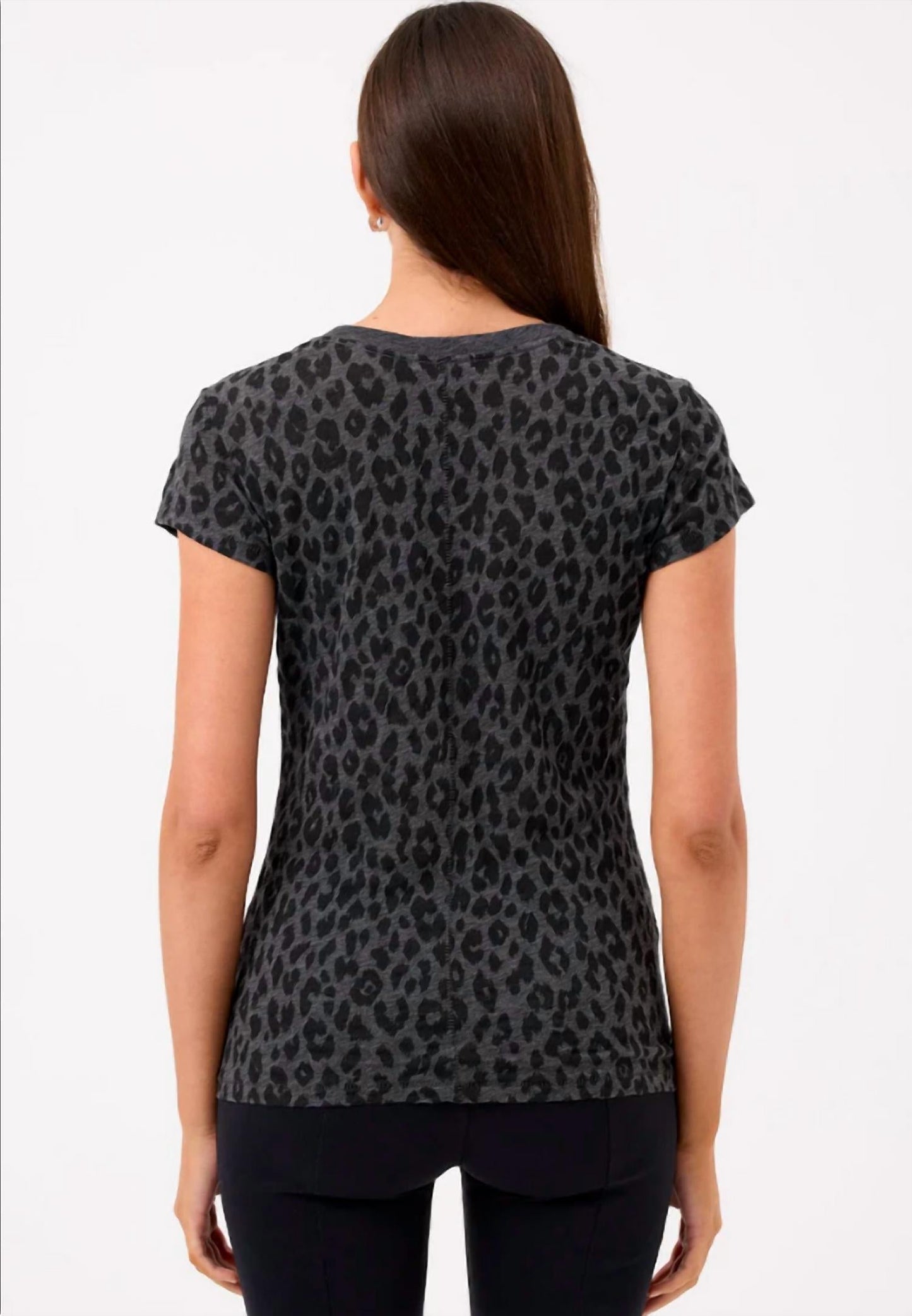 Leoparden-Ringer-T-Shirt