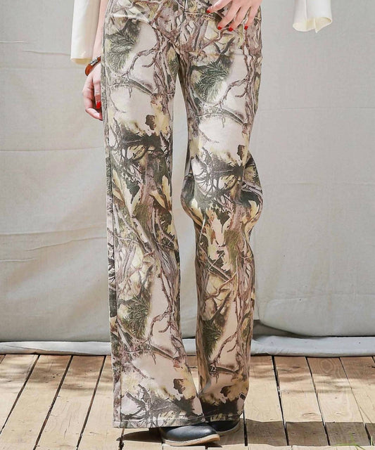 High-Rise-Jeans mit weitem Bein