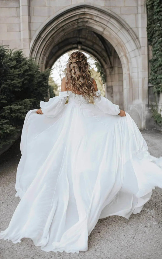 Chiffon A-line Wedding Dress