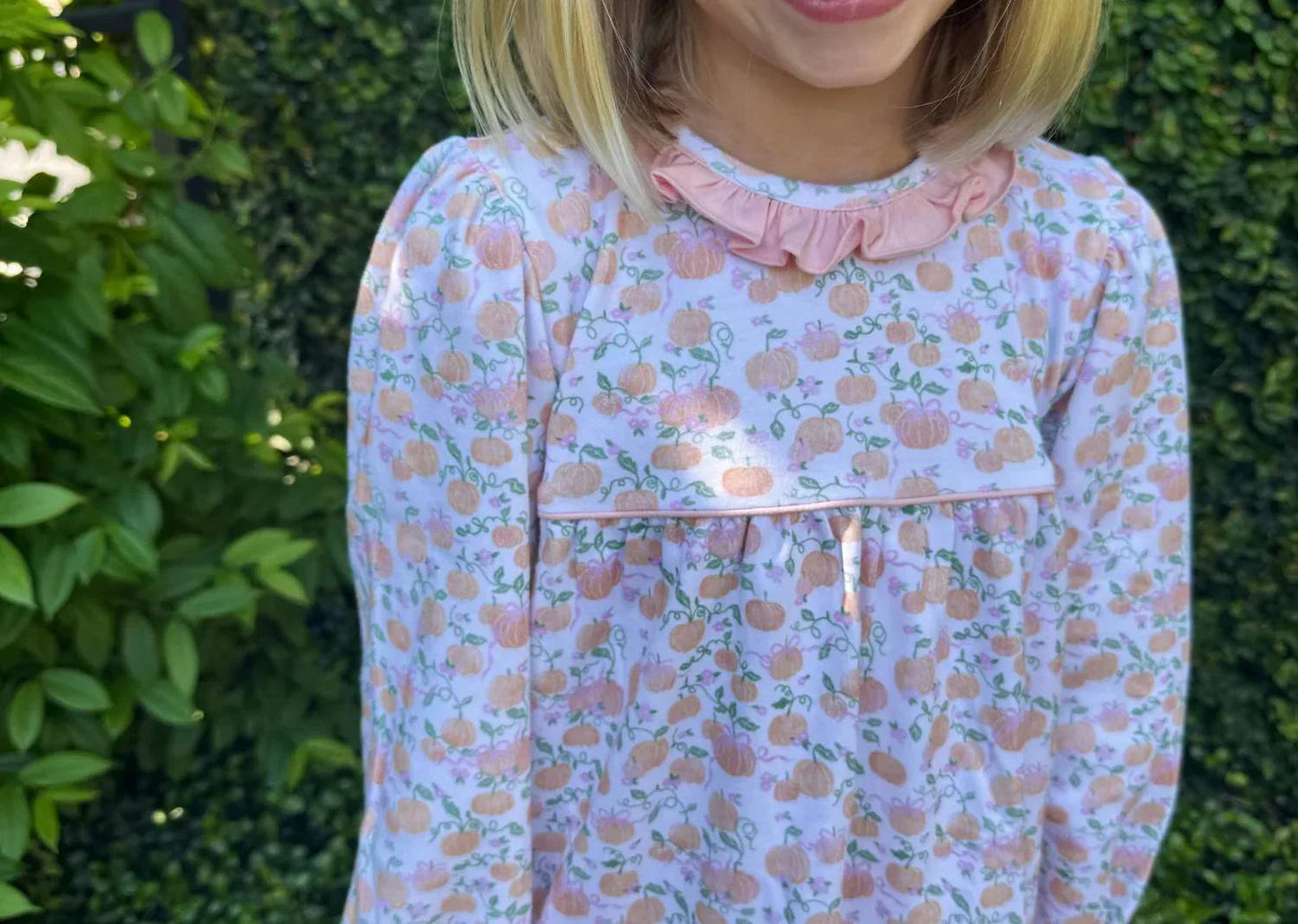 Mädchen Langarm Kürbis-Strickkleid