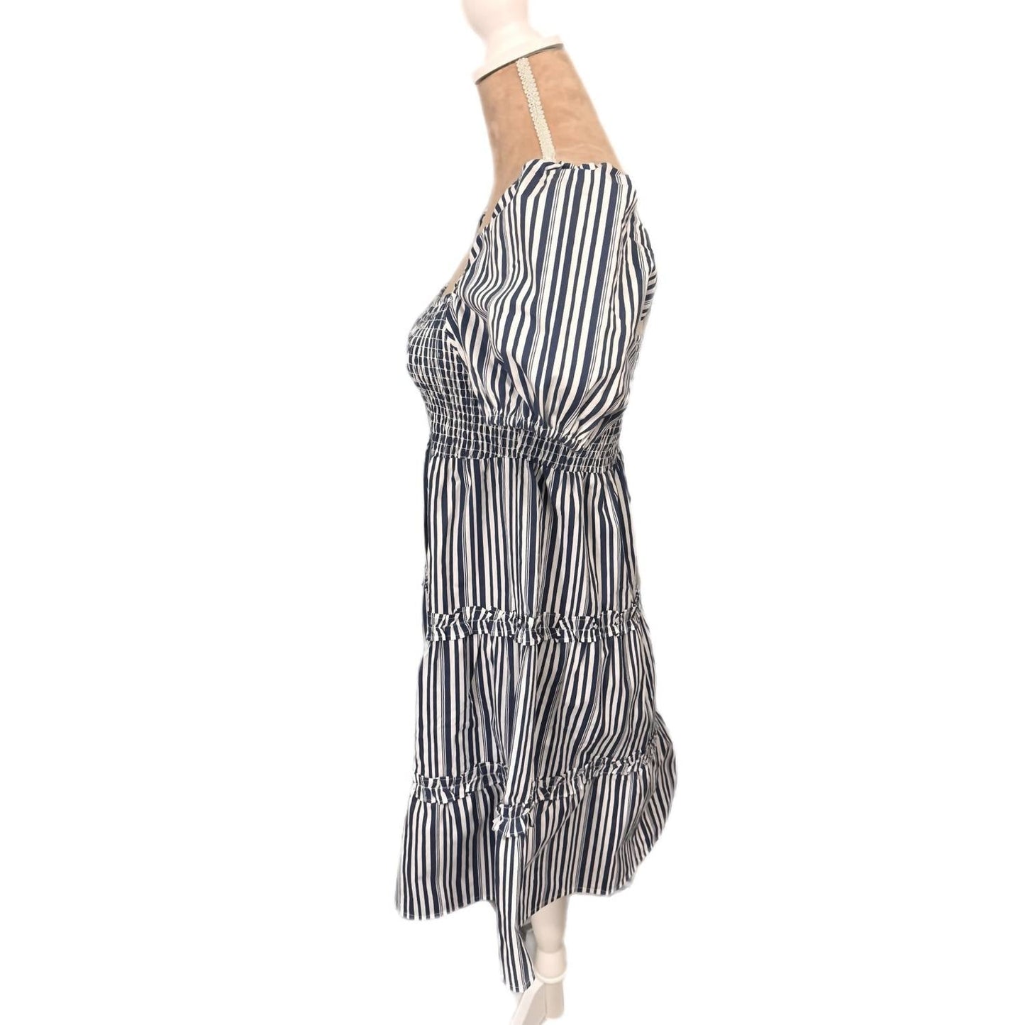 Smocked Puff Sleeve Tiered Mini Dress