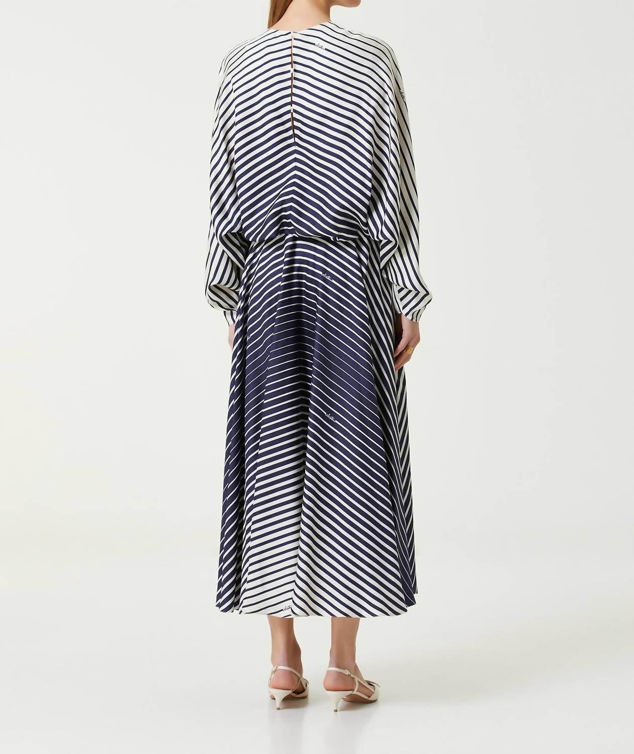 Gestreiftes Maxi-Seidenkleid